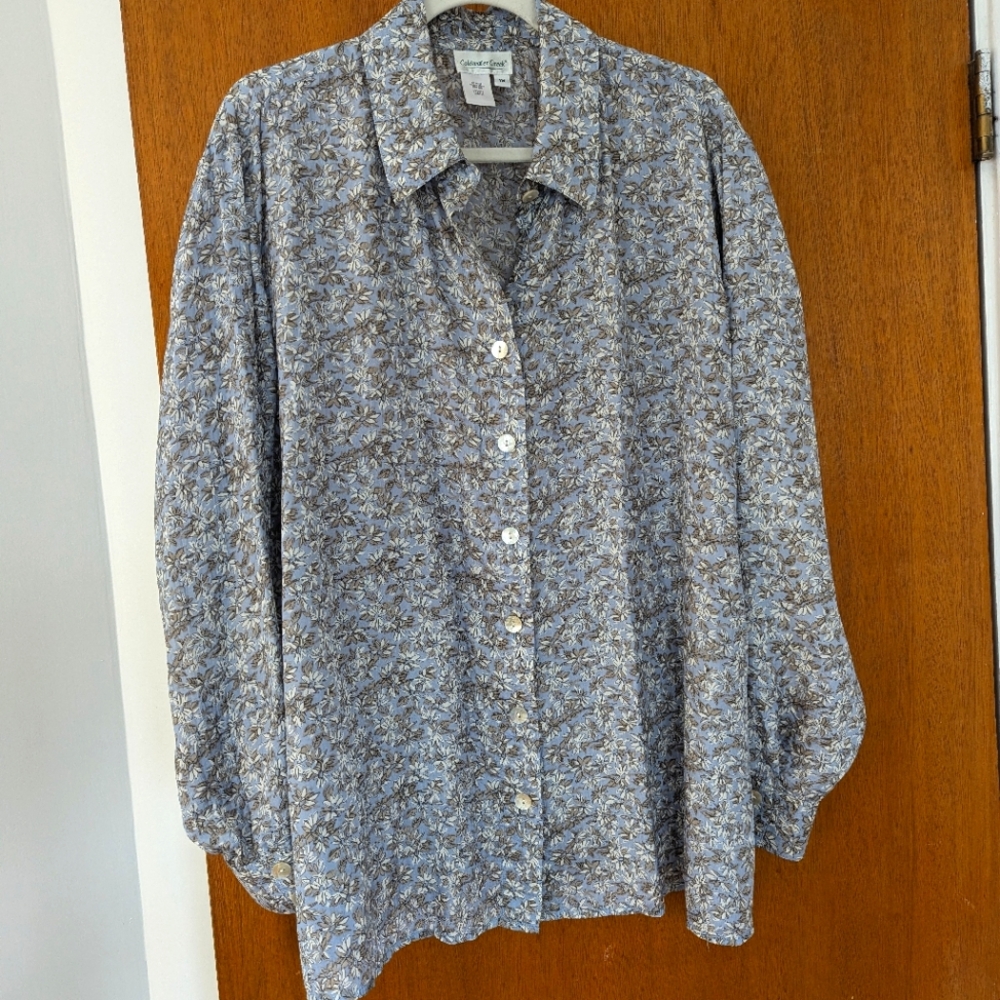 Coldwater Creek Silk Floral Blouse 1X